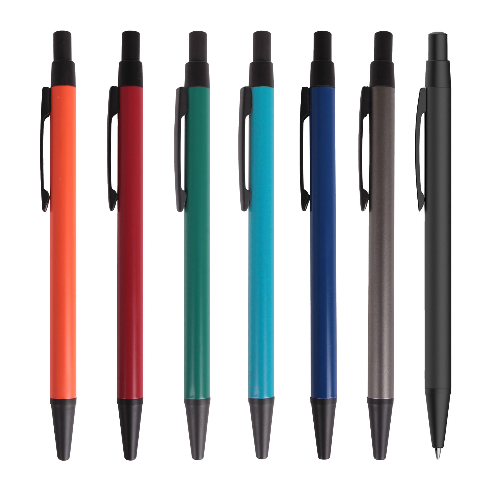 قلم جاف معدني باللون الأحمر