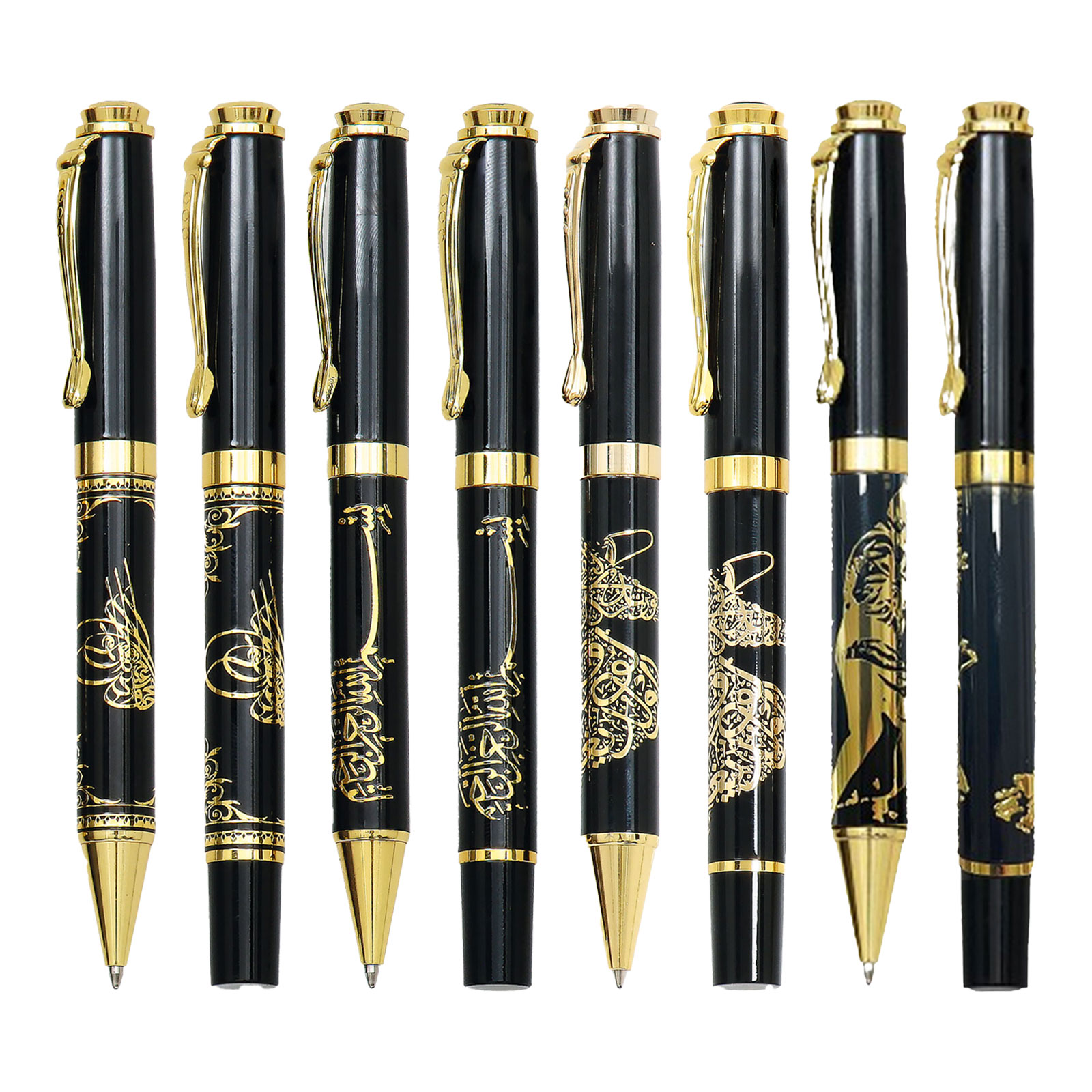 مجموعة أقلام ثنائية بنقوش بارزة على الطراز العثماني