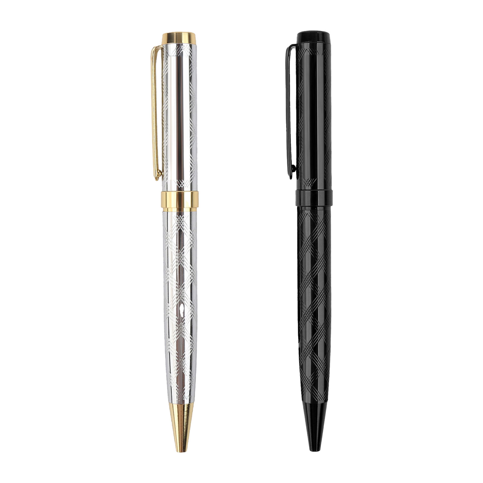 قلم جاف معدني باللون الفضي