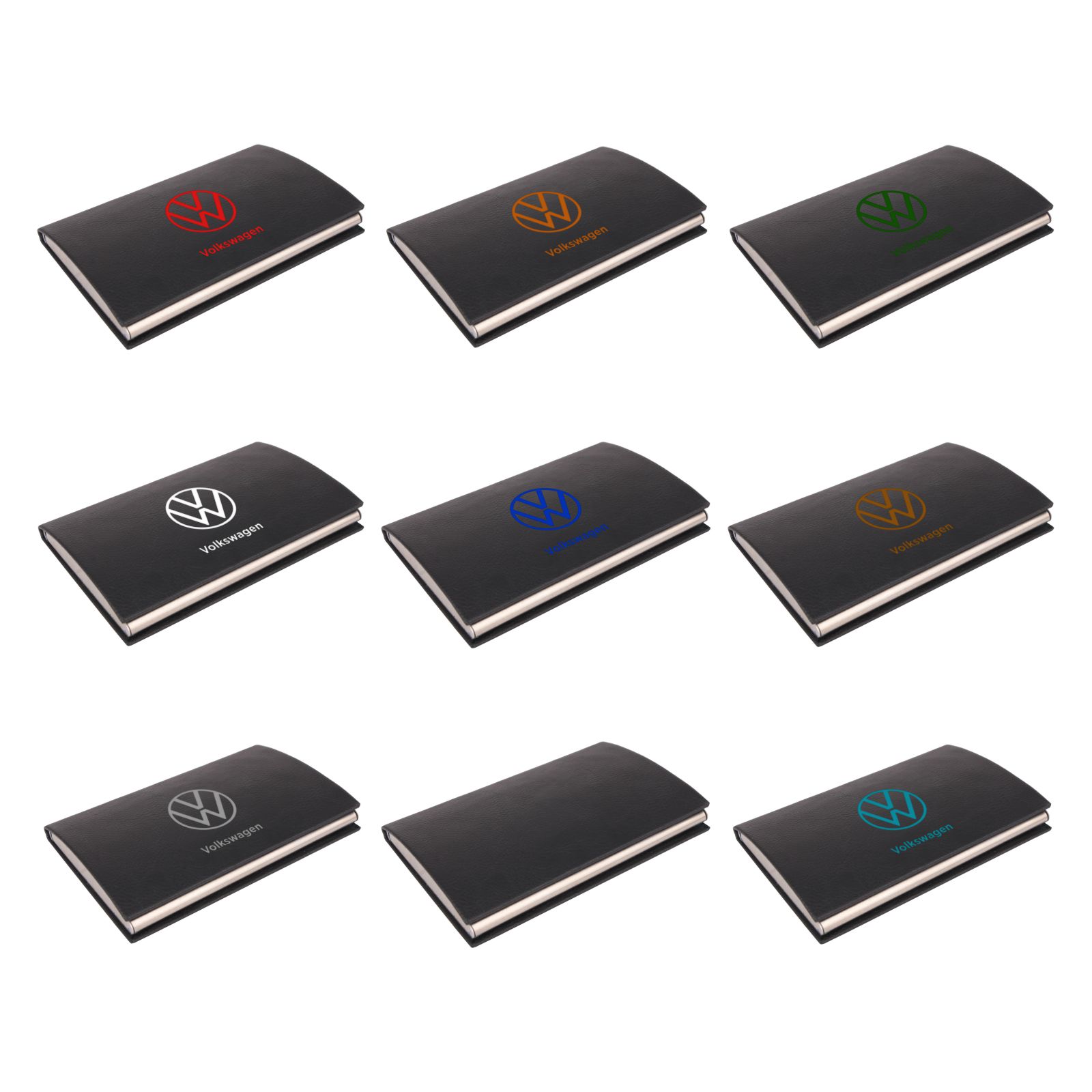 حافظة بطاقات رماديه من الجلد