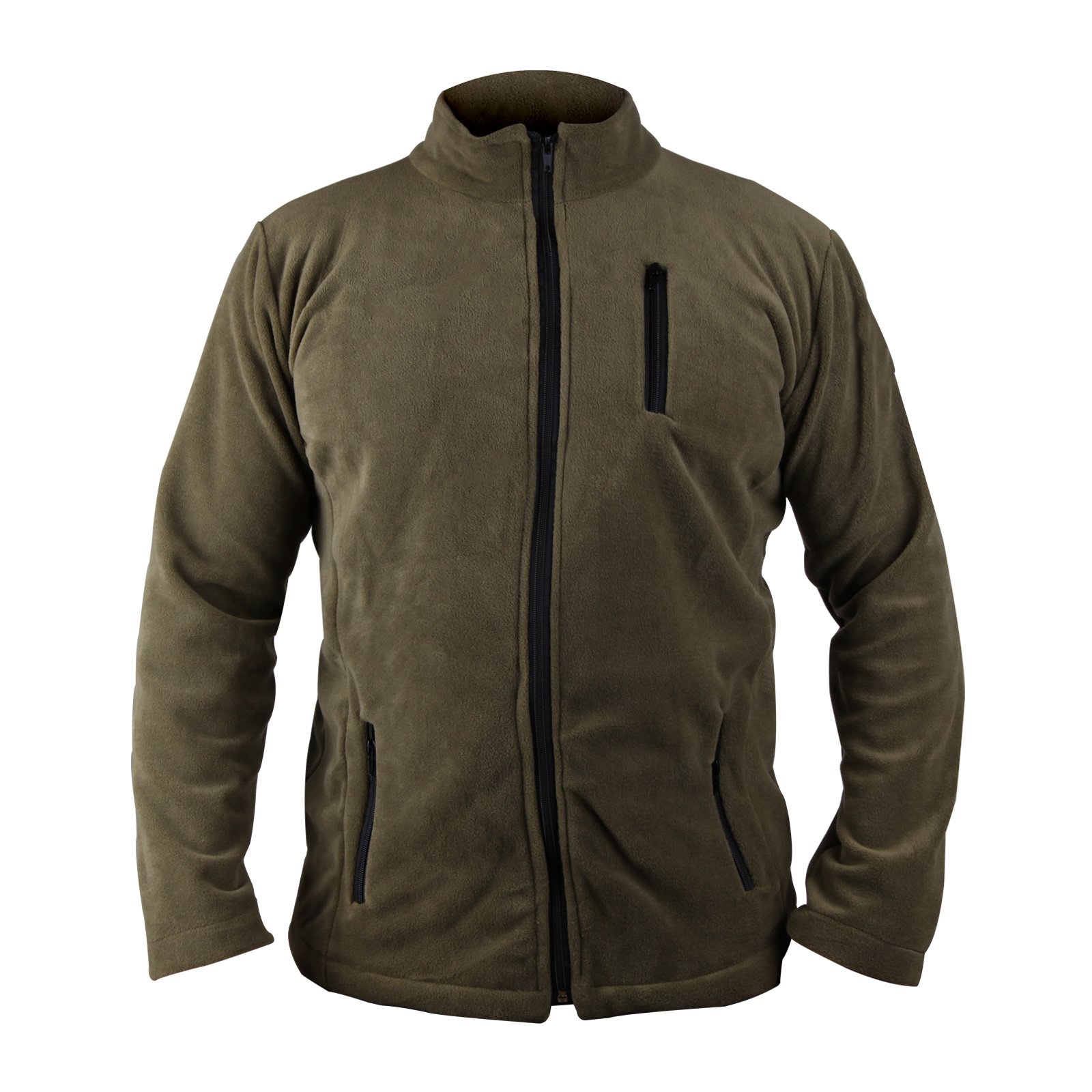  (XXL)سترة بلون أخضر زيتي، مقاس ، مزودة بثلاث جيوب